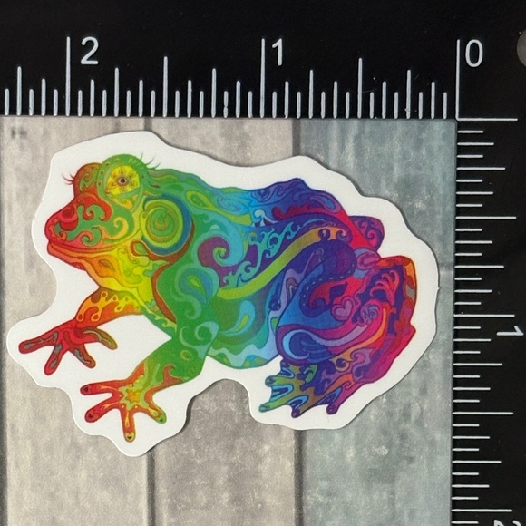 🌀10/$10🌀 Psychedelic Frog Reusable Waterproof Vinyl Sticker Decal - Picture 1 of 1